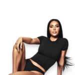 Kim Kardashian wearing skims cotton jersey tee front view