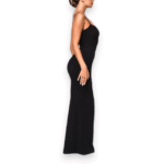 SKIMS petite dress in onyx color featuring a soft lounge fabric with a flattering long slip design for petite sizes