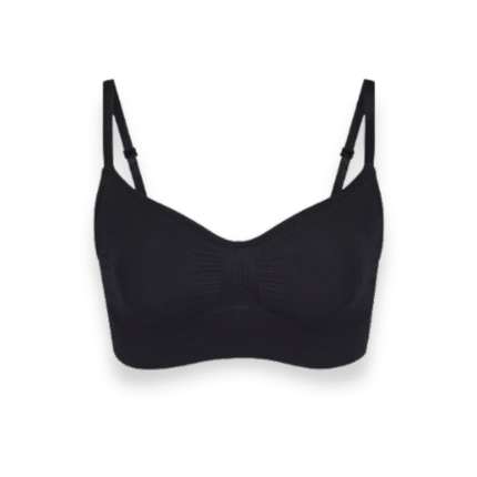Front view of SKIMS Sculpting Sports Bra, highlighting seamless compression and sculpted lift for everyday wear