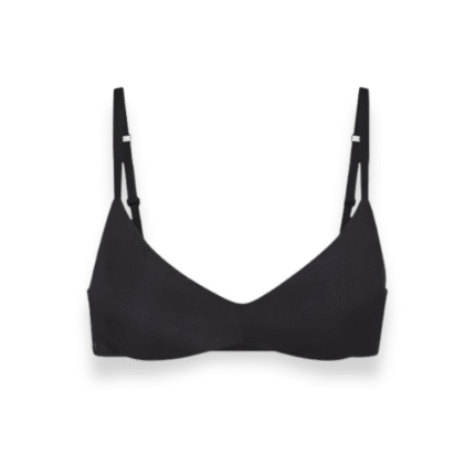 SKIMS wireless push up bra in onyx with plunge design offering comfortable support and a flattering shape.