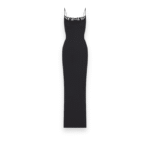 Skims Lace Dress – Long black lace slip dress with adjustable straps