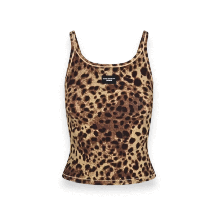 Dolce & Gabbana x Skims Cotton Rib Scoop Tank Leopard