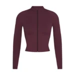 NIKE SKIMS MATTE MOCK NECK FULL ZIP JACKET CURRANT