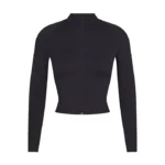 NIKE SKIMS MATTE MOCK NECK FULL ZIP JACKET BLACK