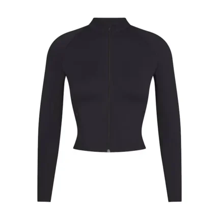 NIKE SKIMS MATTE MOCK NECK FULL ZIP JACKET BLACK