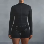 NIKE SKIMS MATTE MOCK NECK FULL ZIP JACKET BLACK