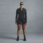 NIKE SKIMS MATTE MOCK NECK FULL ZIP JACKET BLACK